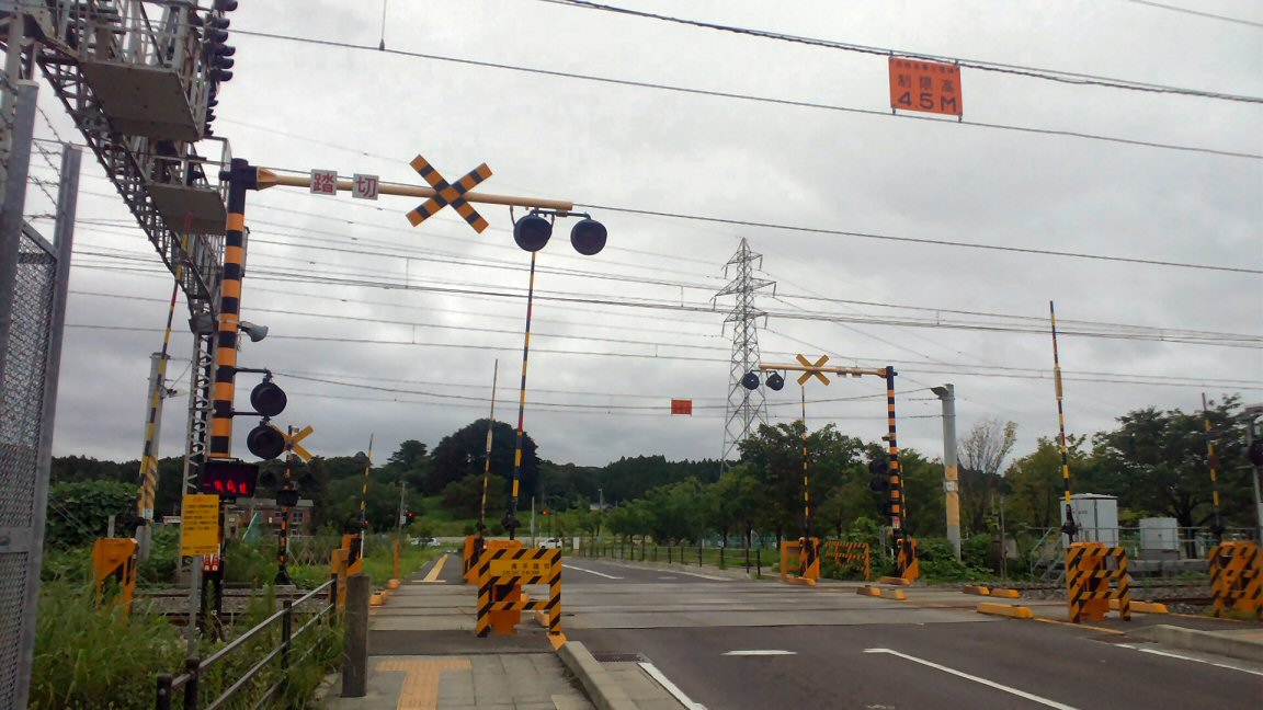 東北本線宮城の踏切92 高平踏切 仮想鉄道塗り絵道場