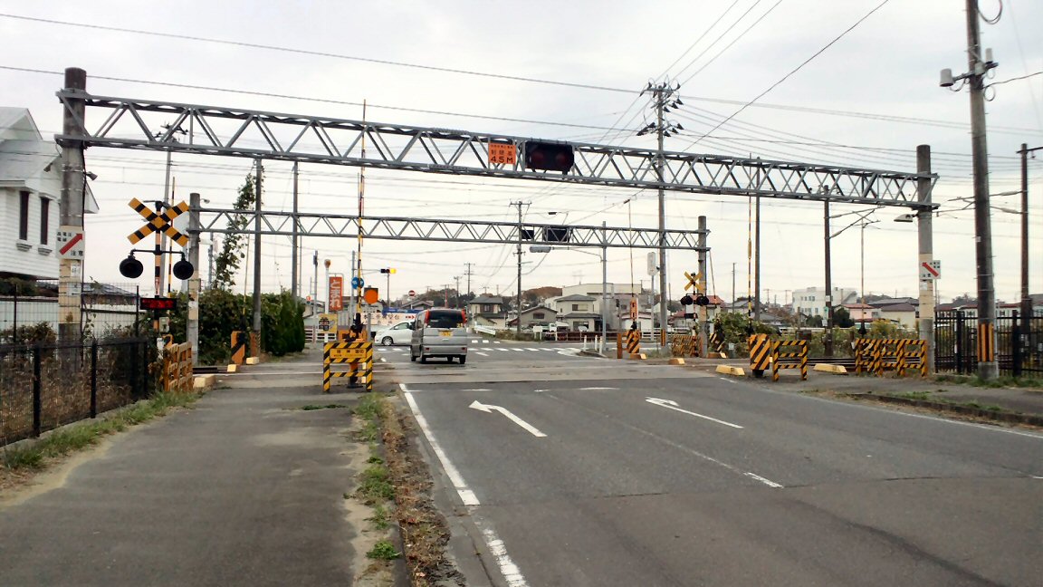 東北本線宮城の踏切100 明神踏切 仮想鉄道塗り絵道場