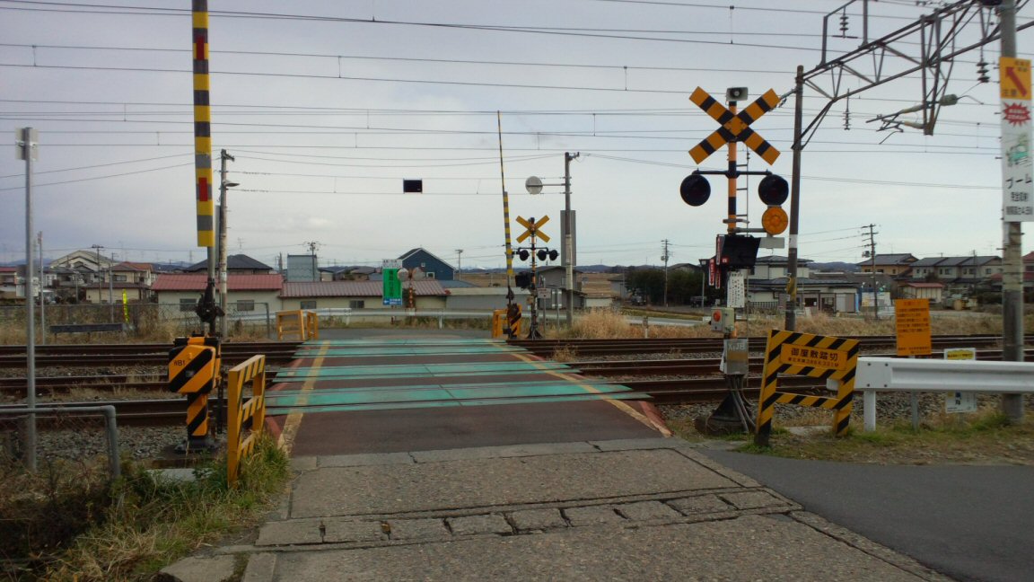 東北本線宮城の踏切108 御屋敷踏切 仮想鉄道塗り絵道場