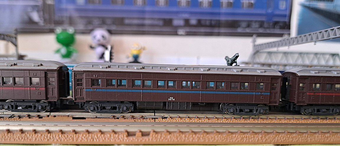 C57牽引旧客車茶色6両混成編成上りから : 鉄道模型おもちゃ倶楽部