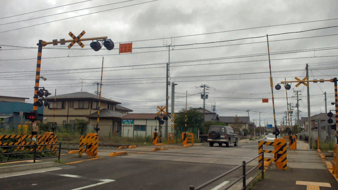 東北本線宮城の踏切92 高平踏切 仮想鉄道塗り絵道場