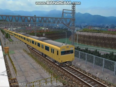 越河レイアウト103シリーズ101-103系低運転台カナリア色体質改善3
