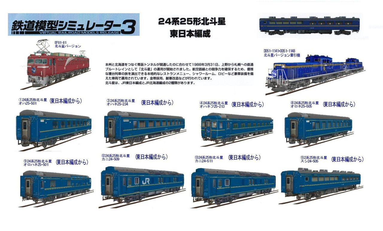 24系25形北斗星全16種類を紹介だ 新vrm3 井戸端会議