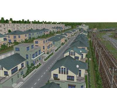 5編成並走見張本線団地と学校3