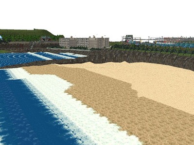 5編成並走見張線海岸線海面作り12