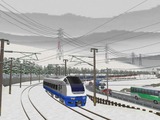 奥中山大カーブ冬景色E653系2青