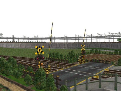 5編成並走見張分線A駅踏切2