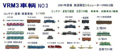 新VRM3車両NO3コンテナ、貨物