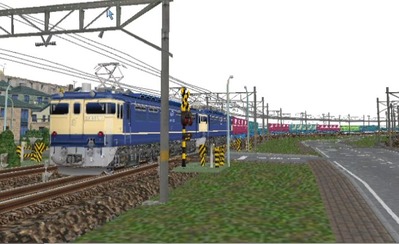 5編成並走踏切Iと見張本線踏切Iから7