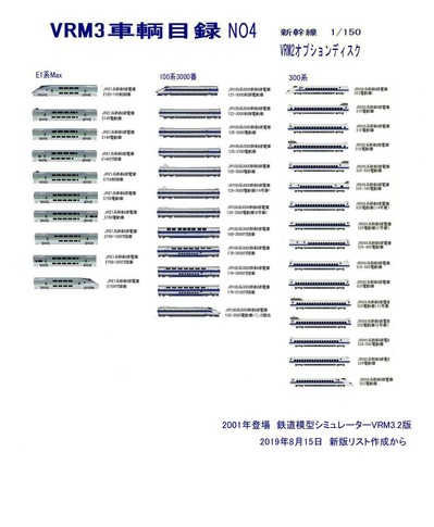 新VRM3車両目録NO4新幹線4