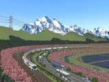 奥中山大カーブ春景色257系-3