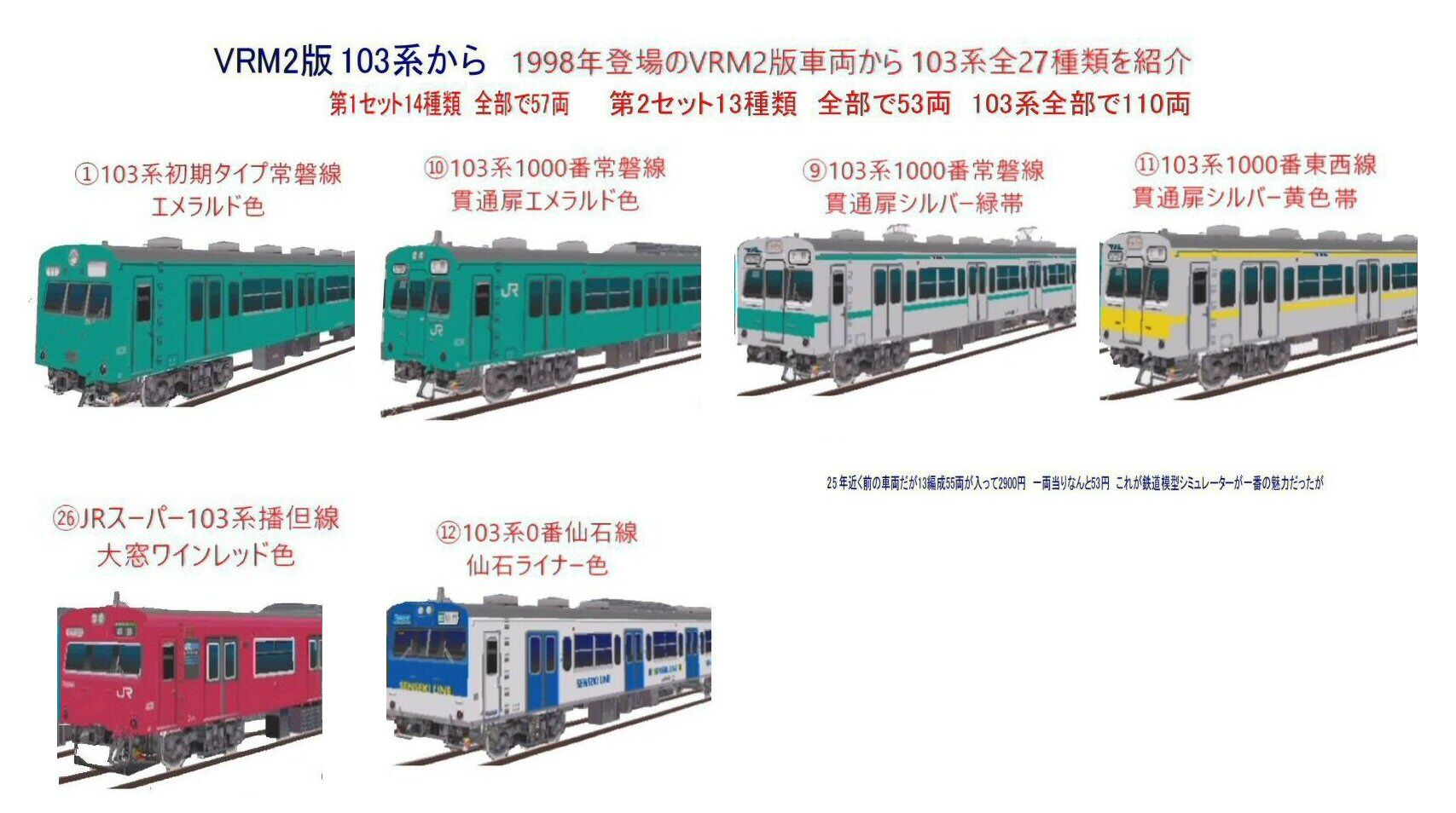 VRM2版103系全27種類の紹介から : 新VRM3☆井戸端会議