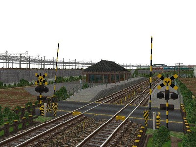 5編成並走見張分線A駅踏切3