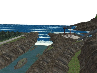5編成並走見張線海岸線岩礁10