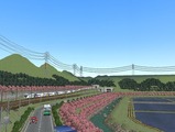 奥中山大カーブ春景色257系-7