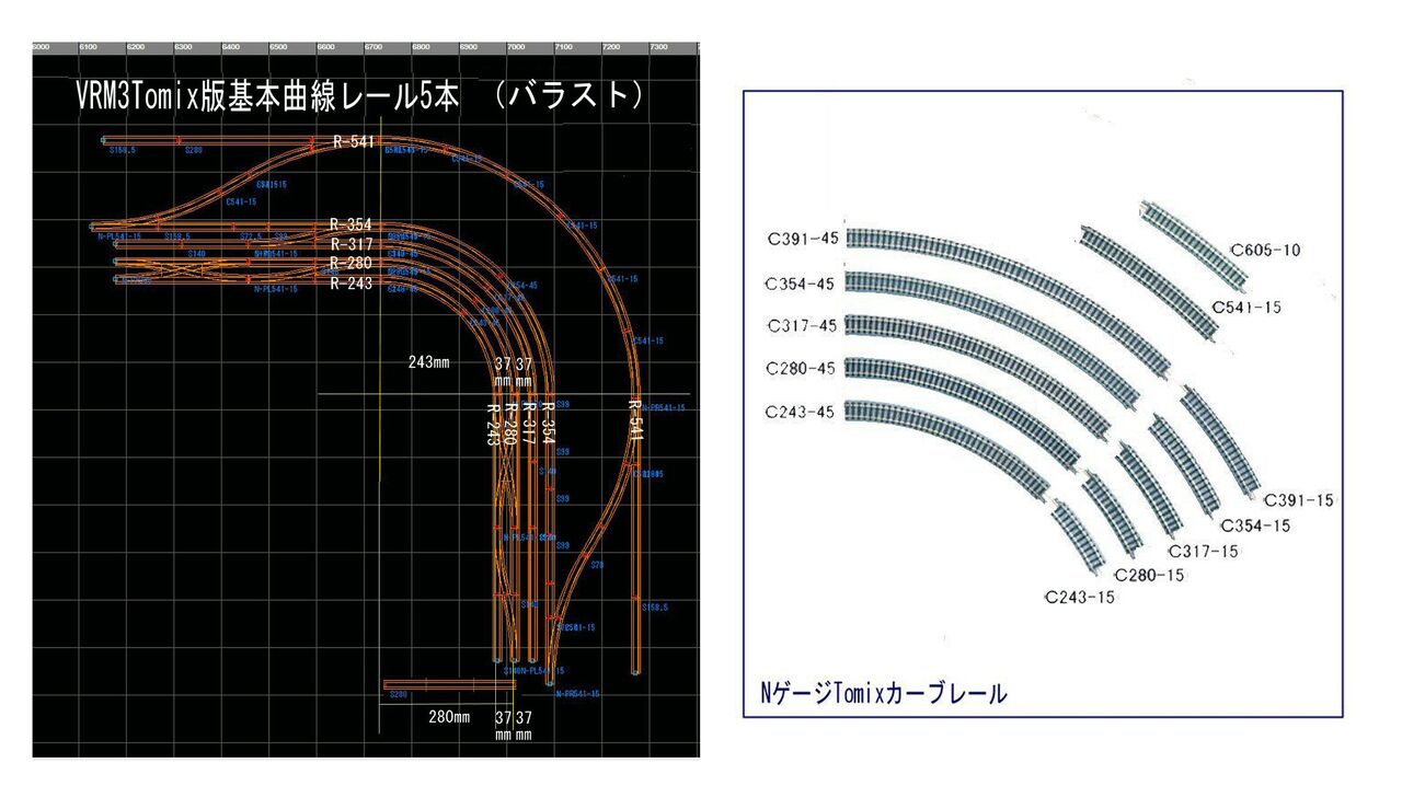 鉄道模型レールの長さの決め方は、その2 : 新VRM3☆井戸端会議