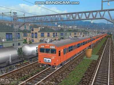 越河レイアウト103シリーズ100-103系J特快高運転台オレンジ色1