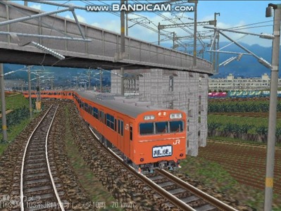 越河レイアウト103シリーズ100-103系J特快高運転台オレンジ色5