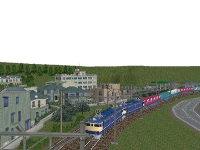 5編成並走見張本線団地と学校5
