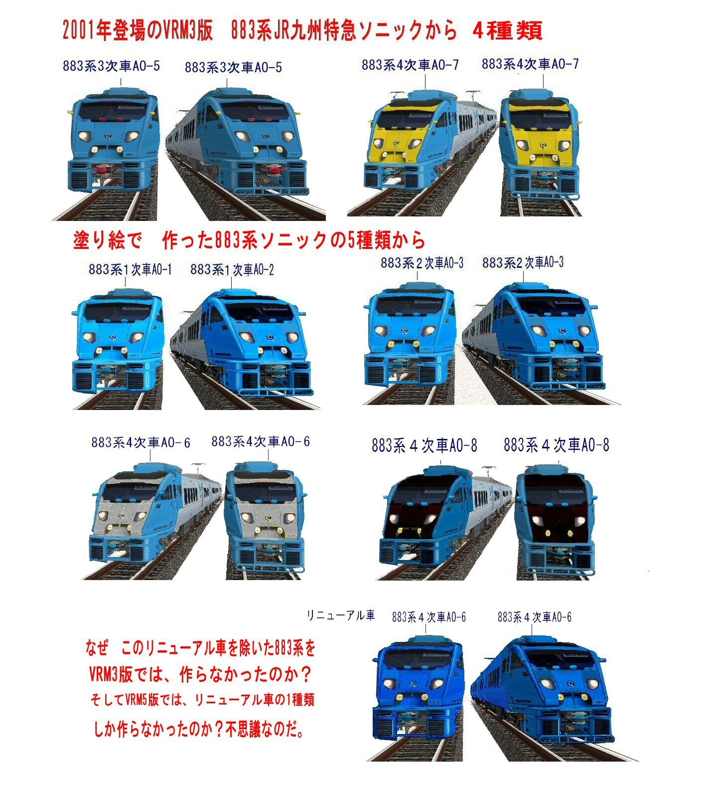 883系JR九州特急ソニックAo 7 4次形更新形から : 新VRM3☆井戸端会議