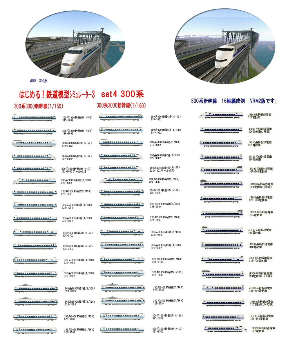 三線とセットでどうぞ 東海道新幹線300系3000番台のぞみ16両編成 : 新VRM3☆井戸端会議