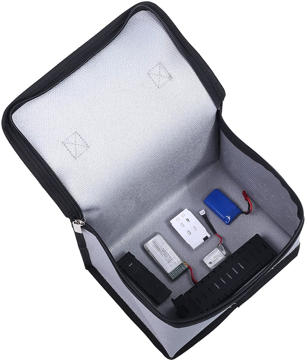 DEERC バッテリーバッグ 防爆バッグ 耐火バッテリーセーフ 耐熱/耐火/防炎バッグ 大容量 電池保管 安全充電の画像
