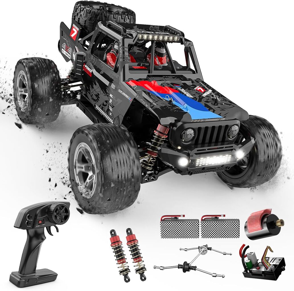 DEERC ラジコン オフロード ラジコンカー 大人向け 高速 早いラジコンカー 車 rc car リモコンカー 時速55km/h 大型 1/10スケール ブラシレスモーター 3Sバッテリー 防振 四輪駆動 充電式 子供 男の子 女の子 小学生 中学生 誕生日 入学 こどもの日 プレゼント 贈り物 ギフト 取扱説明書 207Eの画像