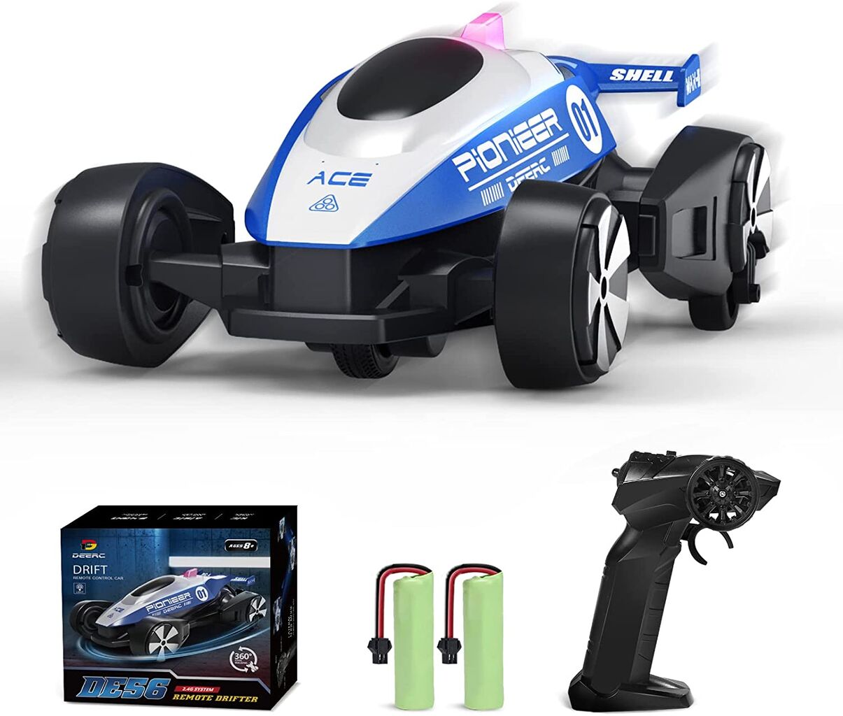 DEERC ラジコンカー こども向け オフロード  ドリフト 三種の運転モード バッテリー2個 操作時間90分 RCカー リモコンカー 2.4GHz おもちゃ 日本語マニュアル DE56 の画像