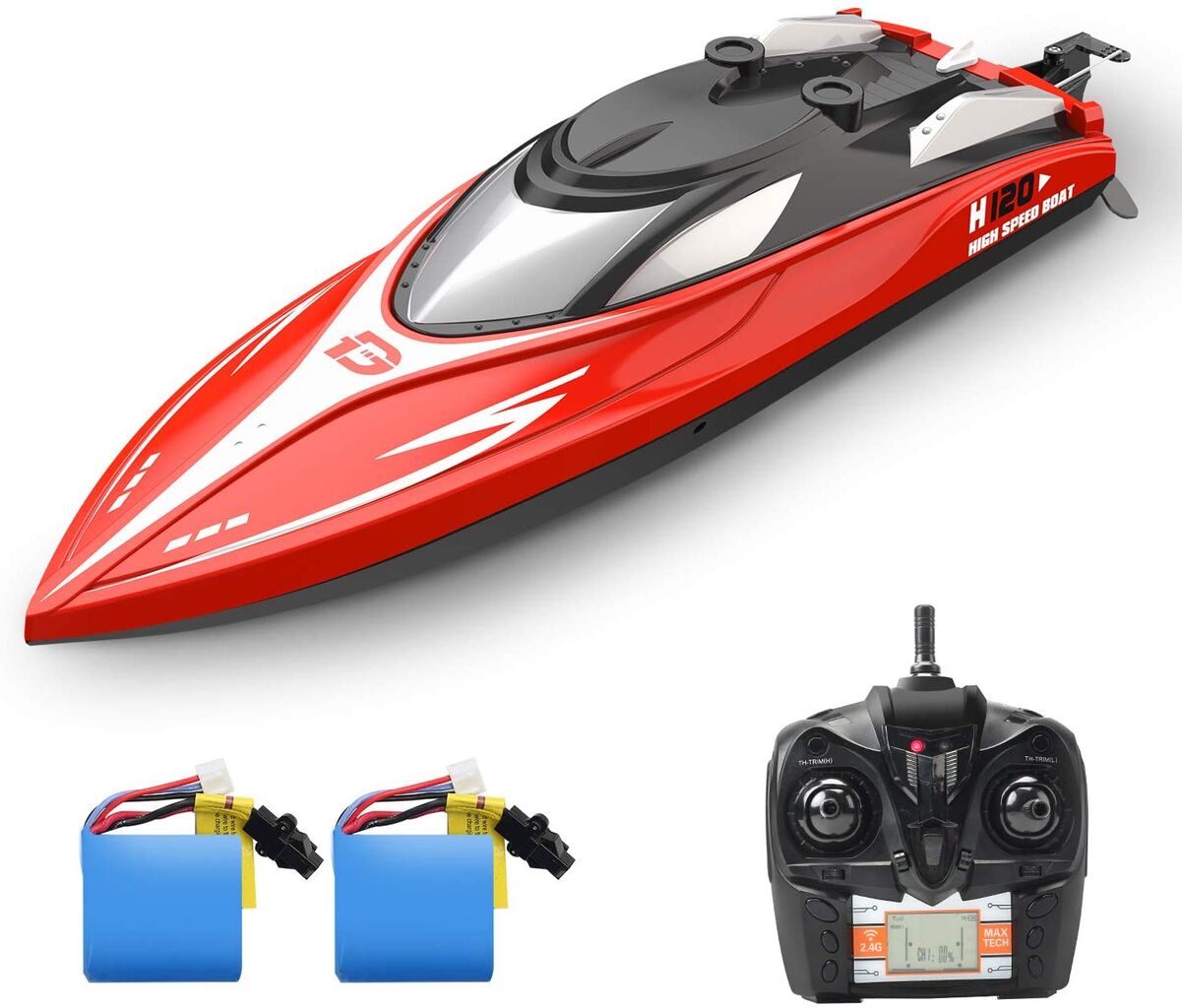 DEERC ラジコン 船 ボート 高速 ラジコンボート こども向け リモコン 28km/h 防水性 RCスピードボート 日本国内認証済み H120の画像