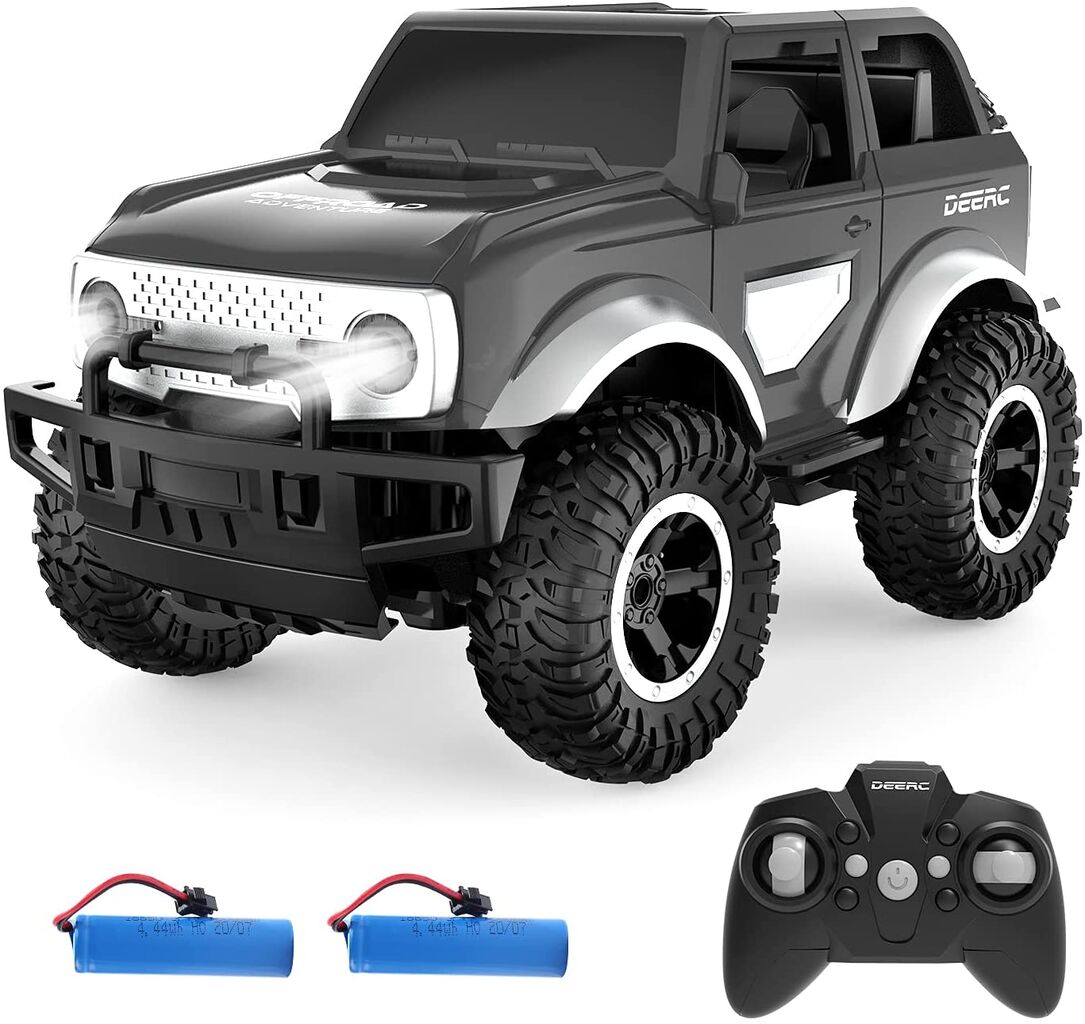 DEERC ラジコンカー こども向け オフロード RCカー 操作時間160分 バッテリー2個 デモモード LEDライト付き 子供 DE49の画像