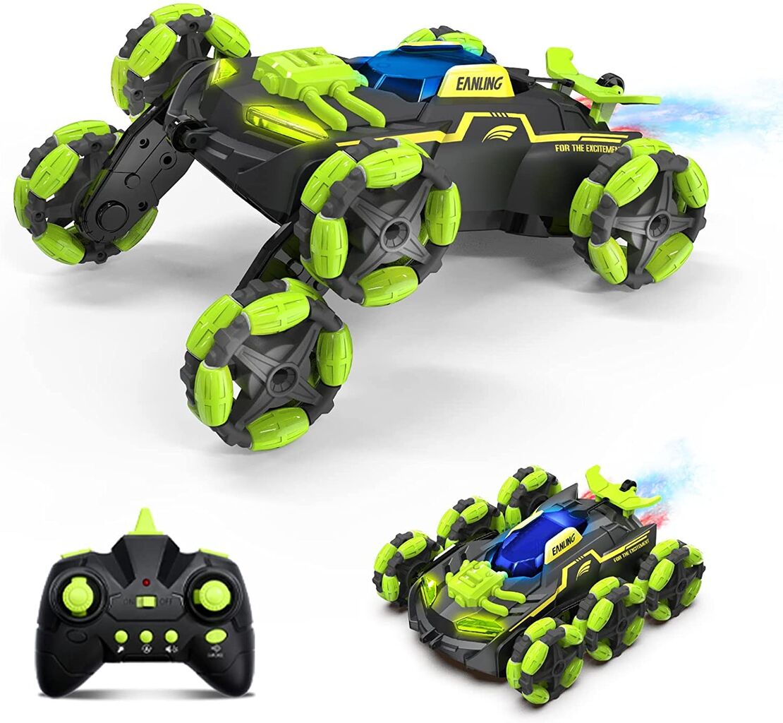 DEERCラジコンカー こども向け スタントカー RCカー リモコンカー 六輪駆動 360度回転 両面走行 デモモード ライト付き 車 DE63の画像