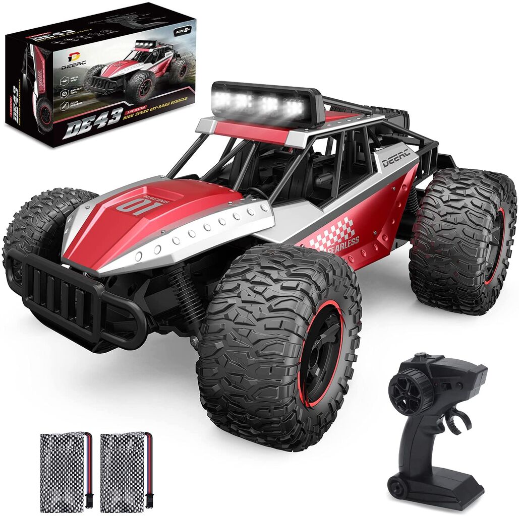 DEERC ラジコンカー 子供 オフロード RCカー リモコンカー 操作時間90分 1/14スケール 20KM/H LEDライト付き リモコンカー 日本語マニュアル 国内認証済み DE43の画像