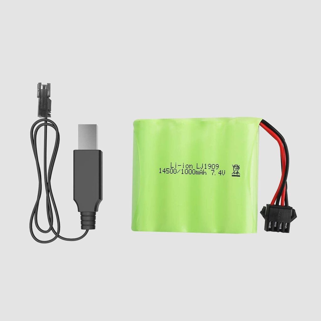 DEERC DE36W DE65ラジコンカー オフロード RCカー用バッテリーとUSB充電ケーブルセット 新型の画像