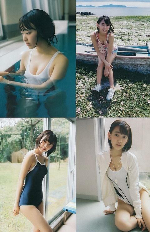 【美女】カワエエwwwHKT48・宮脇咲良のエロス溢れる水着画像！ビキニ水着