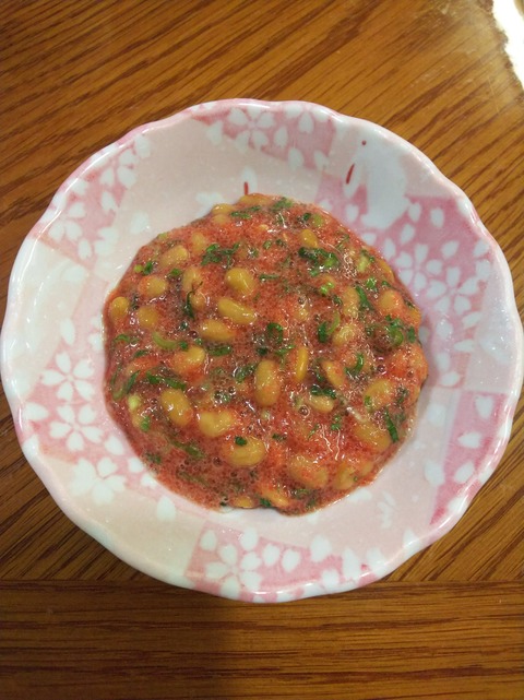 ４４０ 明太納豆 明太納豆ご飯 家飲みのお品書き