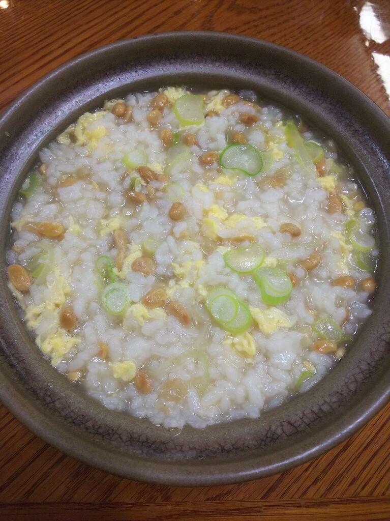 ２９２ 納豆雑炊 家飲みのお品書き