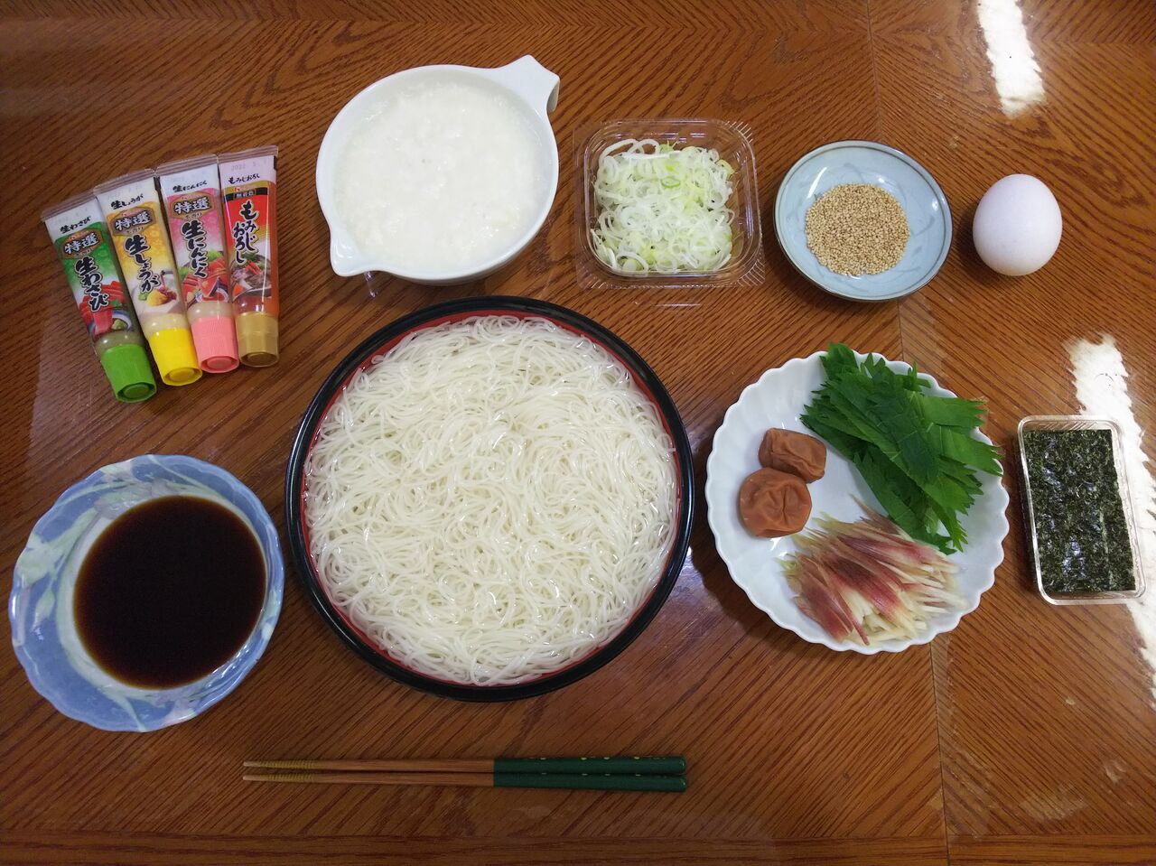 37 日本の薬味大集合そうめん 家飲みのお品書き 37 日本の薬味大集合そうめん 家飲みのお品書き