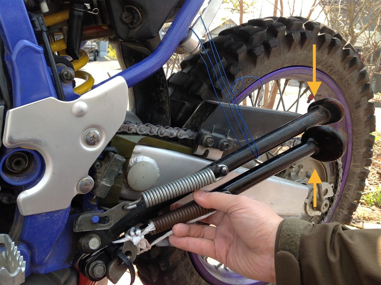 TT250R スタンド交換 : ほっかいどう はぐれ雲 おじさん日記