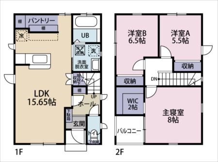 脇町 戸建賃貸 2階建 3LDK 間取図1_R