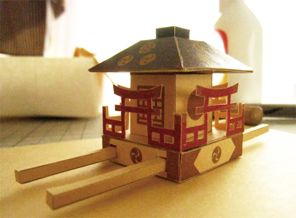 三体神輿ペーパークラフト Garage4