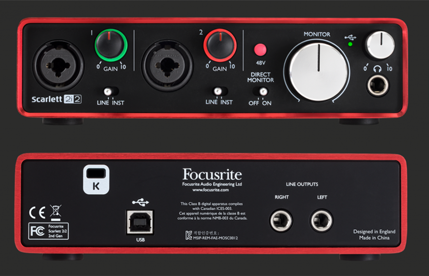 Focusriteから最新のオーディオインターフェイスScarlett Gen2が