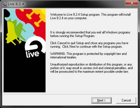 Live Lite 8インストール