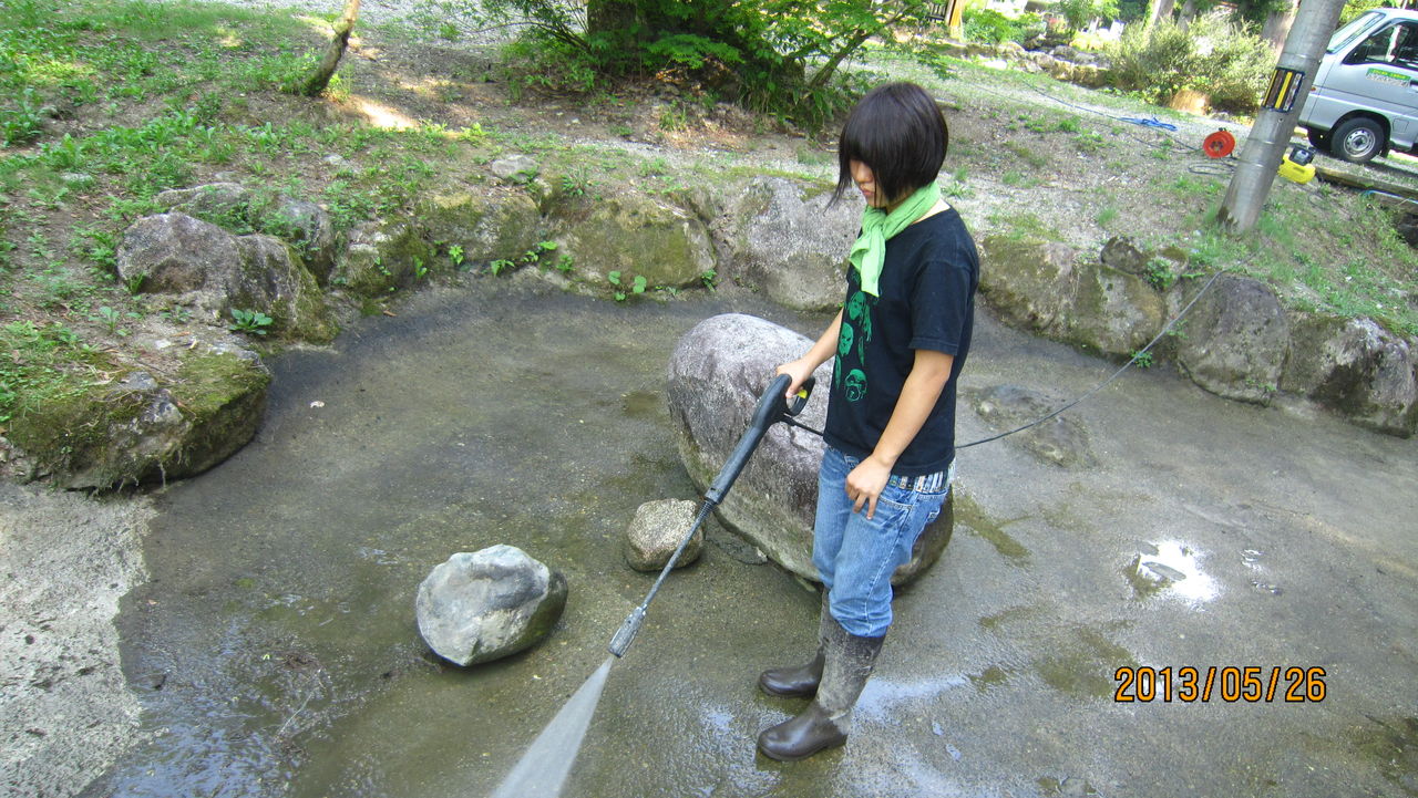 池掃除完了 W みんみんのキャンプ場日記