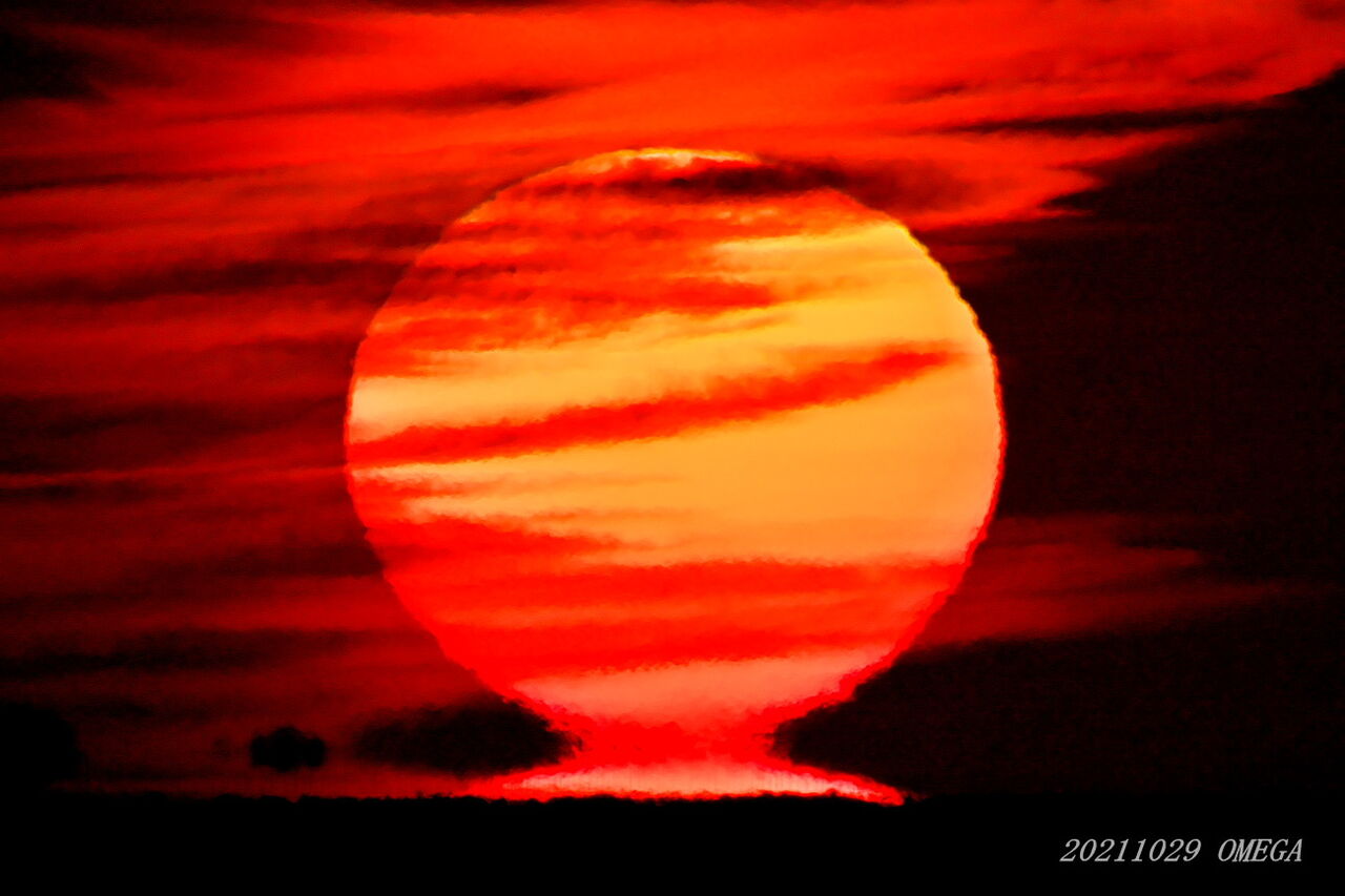 風早のだるま夕日