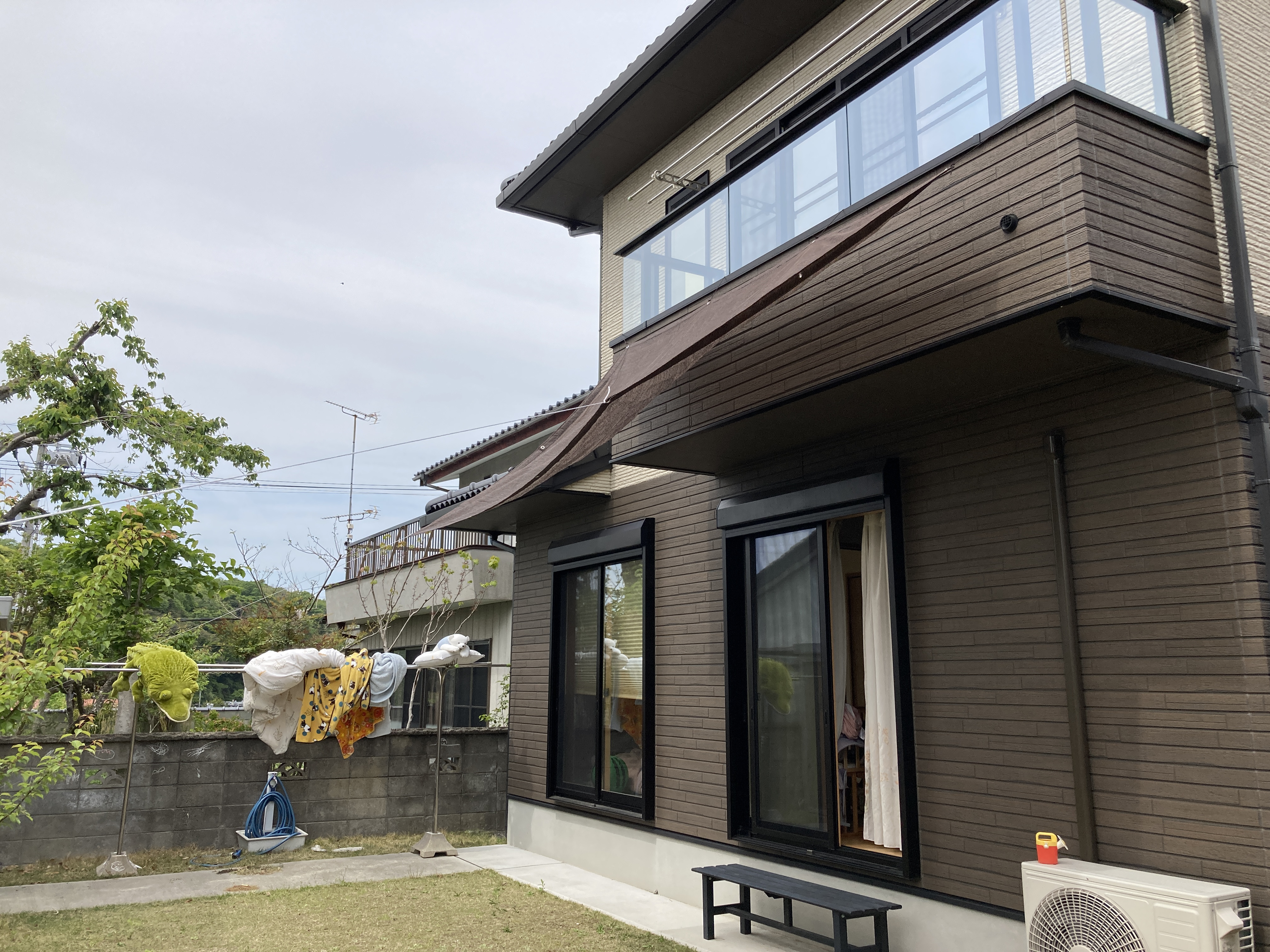 庭にサンシェードをつけました これが我が家の生きる知恵