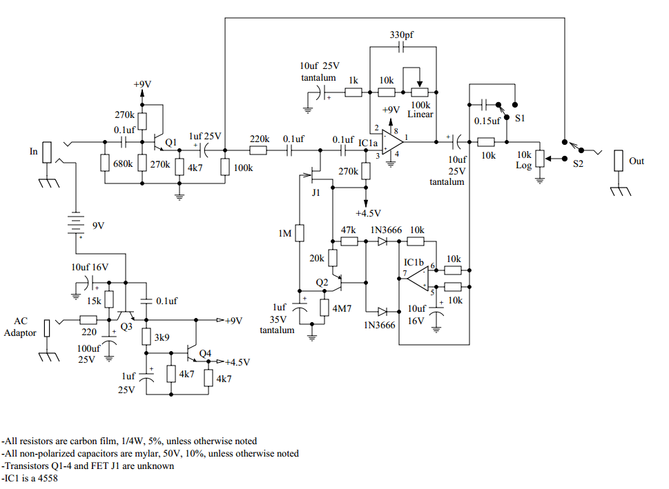 回路図】 ElectroHarmonix Soul Preacher : エフェクター回路図まとめ