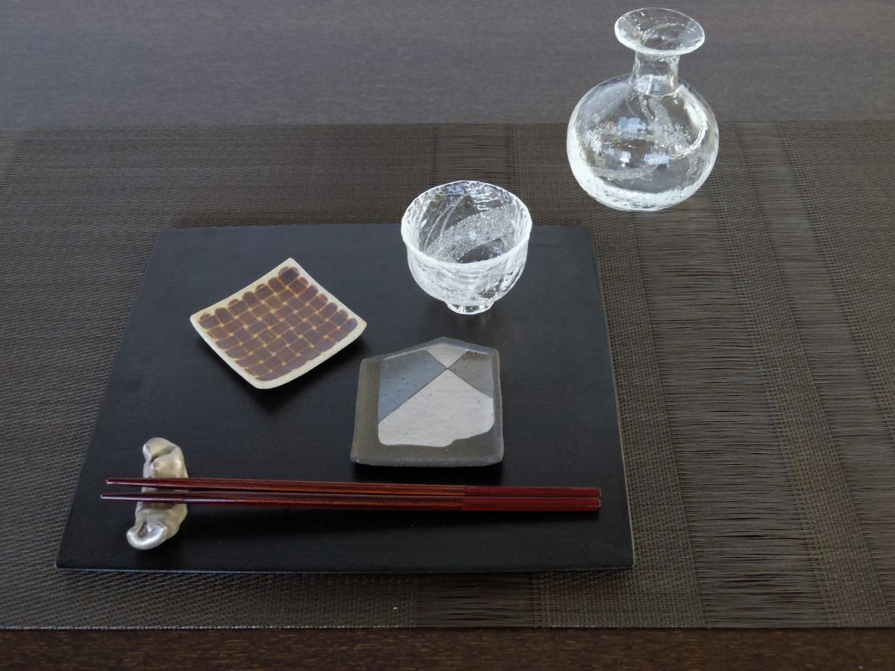 荒川尚也作晴耕社ガラス角皿