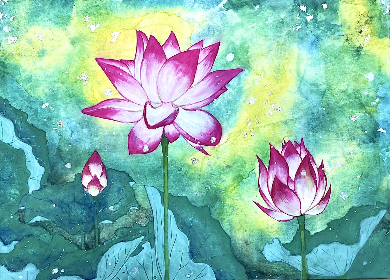 日本画水彩画⑰ 水彩画 女性の肖像 日本画 原価 水彩画 女性の肖像