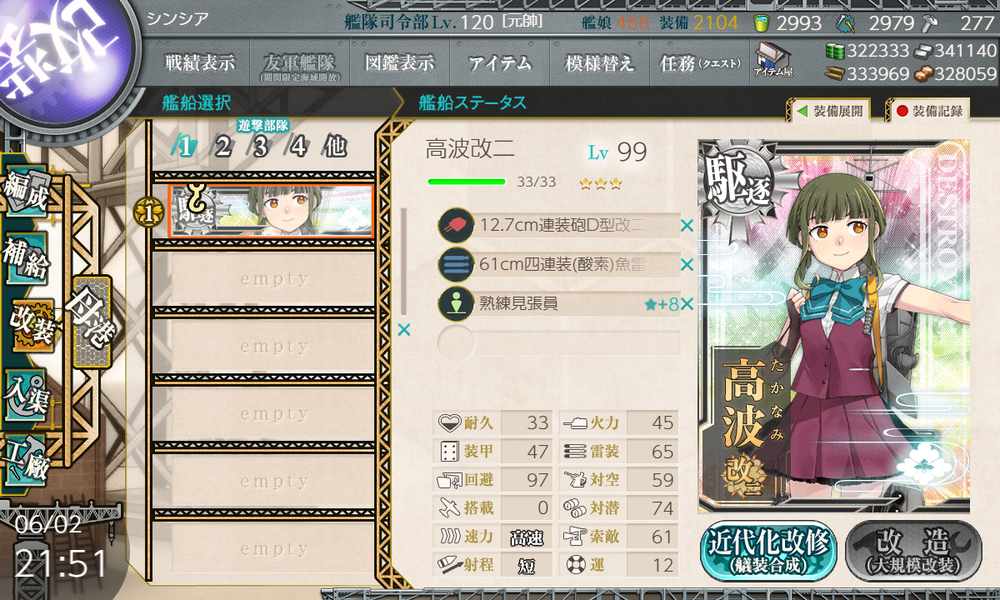 艦これ 高波改二 コントラ デクストラ アベニュー 艦これ 高波改二 コントラ デクストラ アベニュー
