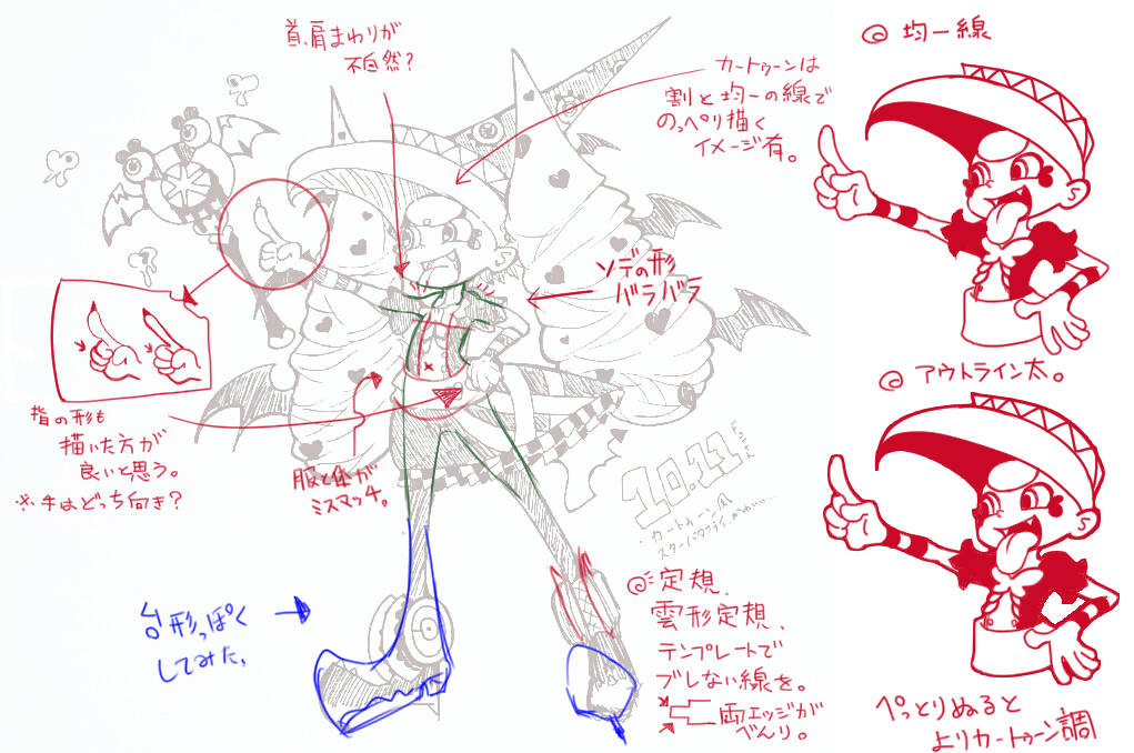 絵 イラスト オリジナルですがカートゥーンのキャラを参考にしています デッサン速報